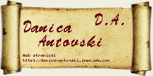 Danica Antovski vizit kartica